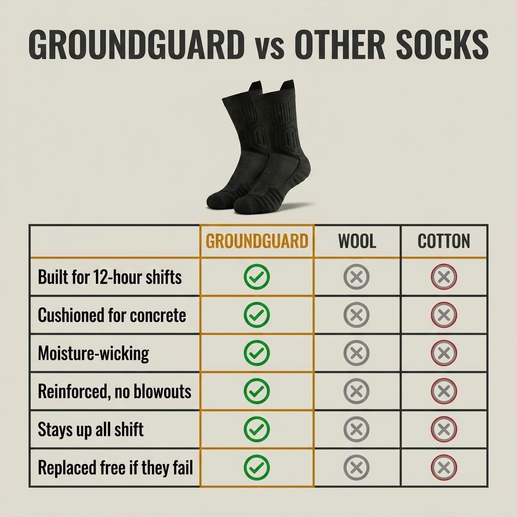 GroundGuard vs other socks