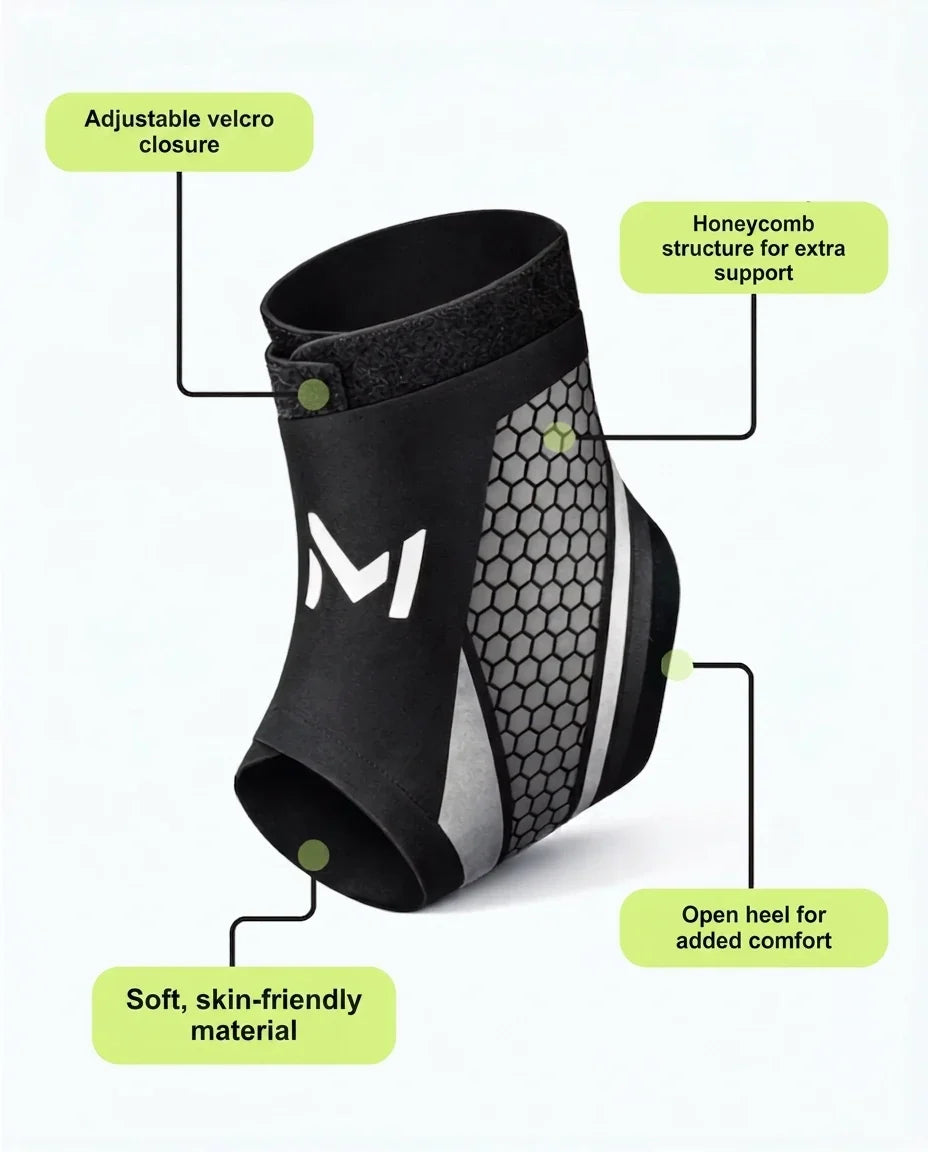 Adjustable velcro closure, honeycomb support, open heel